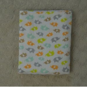 Child of Mine by Carter's Elephants Baby Receiving Blanket Flannel White Orange